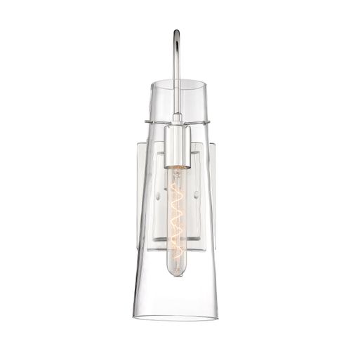 Main product image of Alondra 1 Light Wall Sconce Fixture Polished Nickel Finish w/ Clear Glass