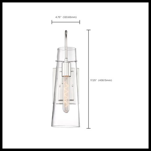 Main product image of Alondra 1 Light Wall Sconce Fixture Polished Nickel Finish w/ Clear Glass