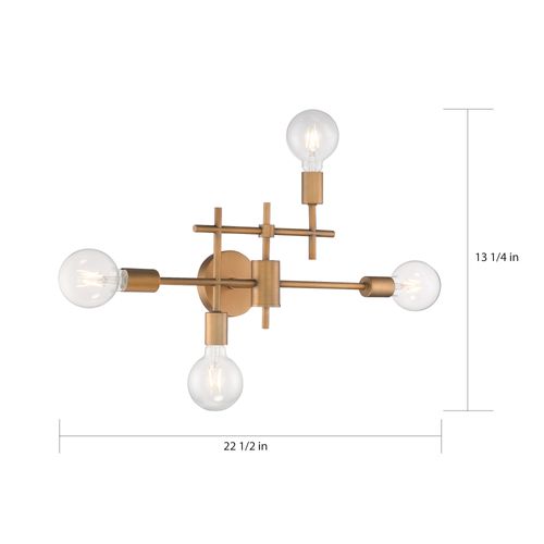 Main product image of Delphi 4 Light Vanity Aged Gold Finish