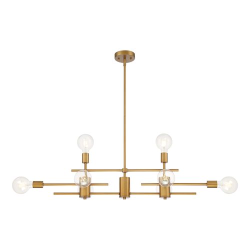 Main product image of Delphi 8 Light Island Pendant Fixture Aged Gold Finish