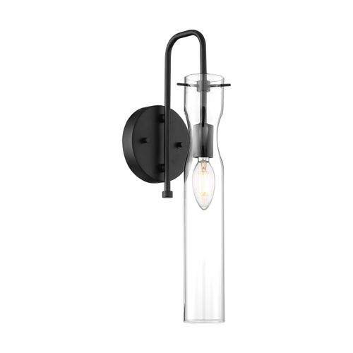 Main product image of Spyglass 1 Light Wall Sconce Fixture Black Finish w/ Clear Glass