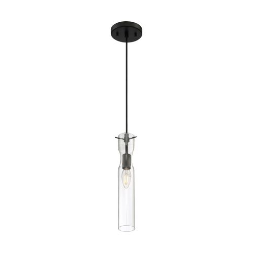 Main product image of Spyglass 1 Light Mini Pendant Fixture Black Finish w/ Clear Glass