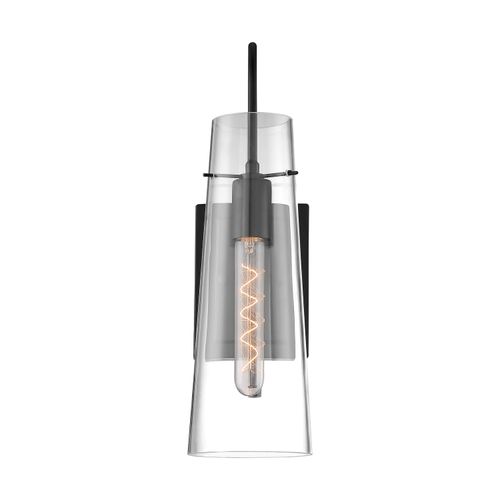 Main product image of Alondra 1 Light Wall Sconce Fixture Black Finish w/ Clear Glass