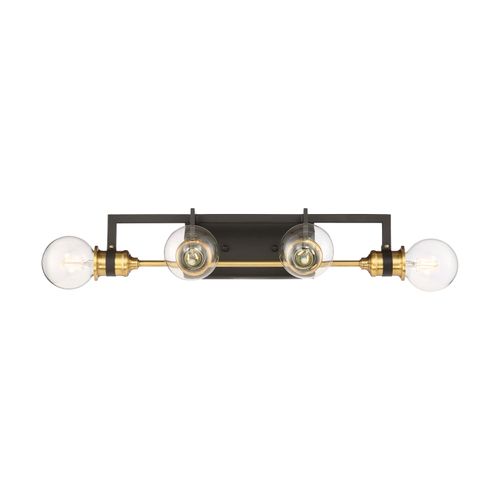 Main product image of Intention 4 Light Vanity Warm Brass and Black Finish