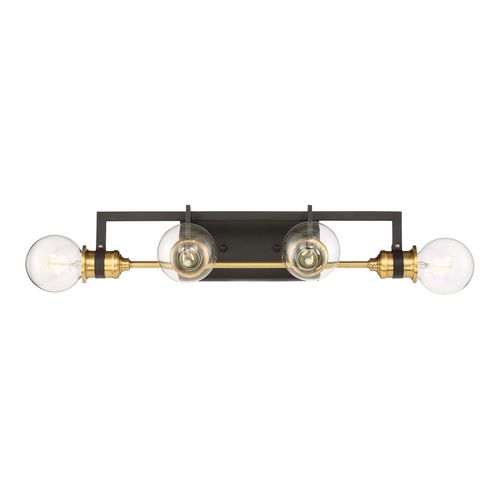 Main product image of Intention 4 Light Vanity Warm Brass and Black Finish