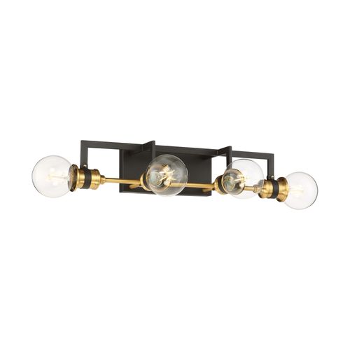 Main product image of Intention 4 Light Vanity Warm Brass and Black Finish