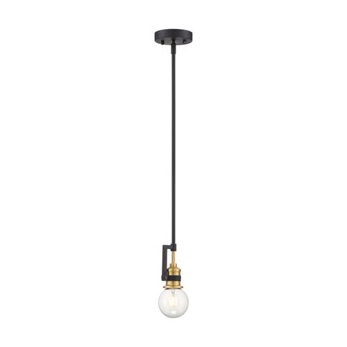 Main product image of Intention 1 Light Mini Pendant Fixture Warm Brass and Black Finish