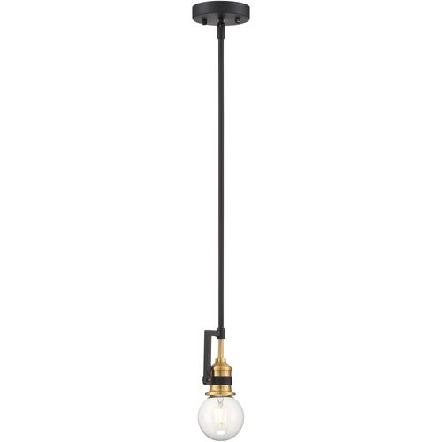 Main product image of Intention 1 Light Mini Pendant Fixture Warm Brass and Black Finish