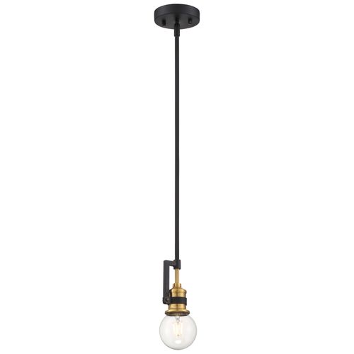 Main product image of Intention 1 Light Mini Pendant Fixture Warm Brass and Black Finish
