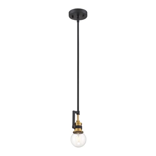 Main product image of Intention 1 Light Mini Pendant Fixture Warm Brass and Black Finish