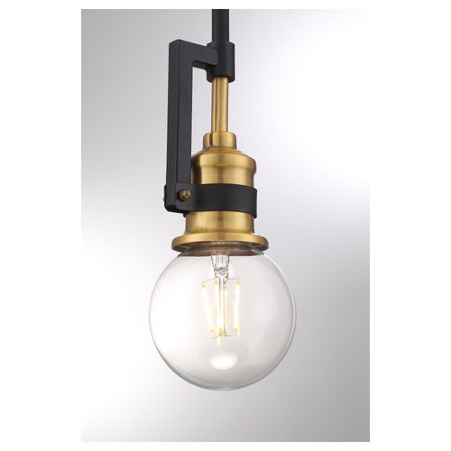 Main product image of Intention 1 Light Mini Pendant Fixture Warm Brass and Black Finish