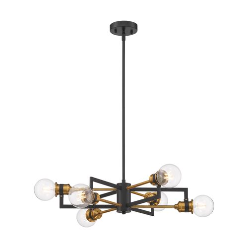 Main product image of Intention 6 Light Chandelier Warm Brass and Black Finish