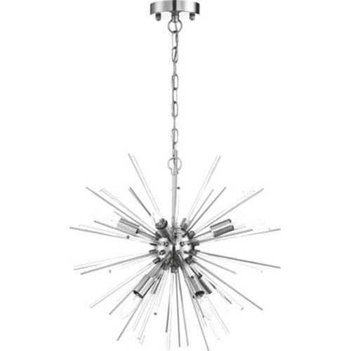 Main product image of Cirrus 8 Light Chandelier Polished Nickel Finish w/ Glass Rods