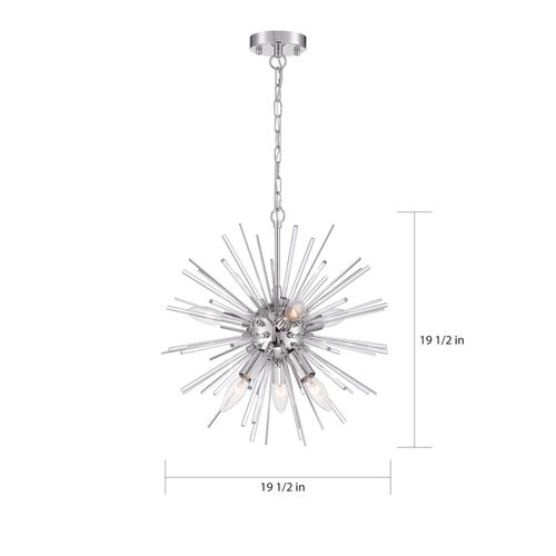 Main product image of Cirrus 8 Light Chandelier Polished Nickel Finish w/ Glass Rods