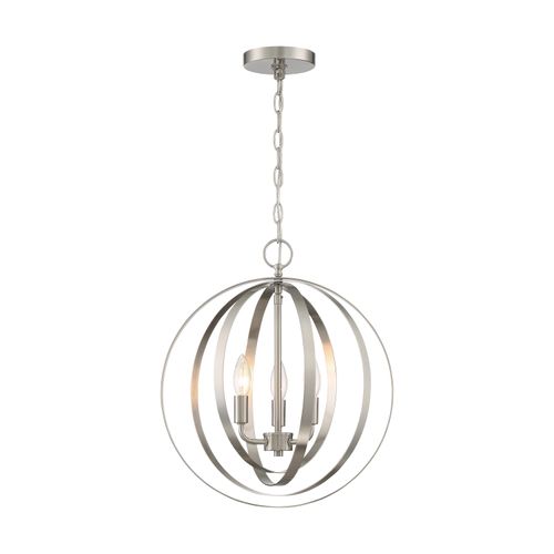 Main product image of Pendleton 3 Light Pendant Fixture Brushed Nickel Finish