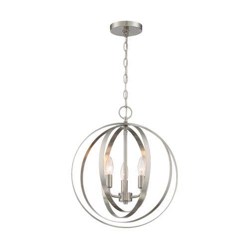 Main product image of Pendleton 3 Light Pendant Fixture Brushed Nickel Finish