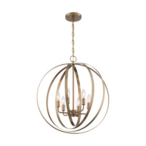 Main product image of Pendleton 6 Light Pendant Fixture Burnished Brass Finish