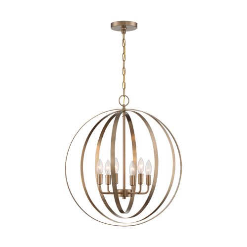 Main product image of Pendleton 6 Light Pendant Fixture Burnished Brass Finish