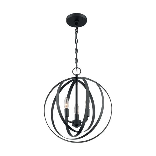 Main product image of Pendleton 3 Light Pendant Fixture Matte Black Finish