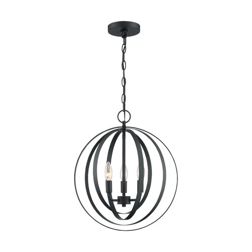 Main product image of Pendleton 3 Light Pendant Fixture Matte Black Finish