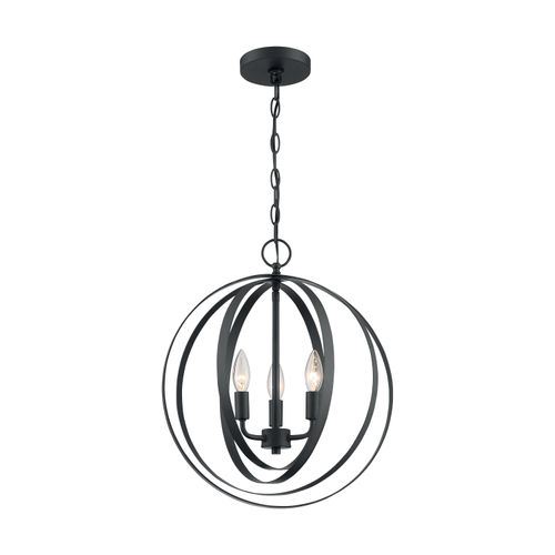 Main product image of Pendleton 3 Light Pendant Fixture Matte Black Finish