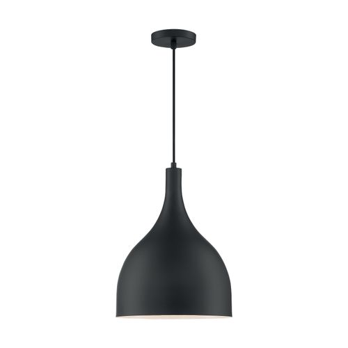 Main product image of Bellcap 1 Light Large Pendant Fixture Matte Black Finish