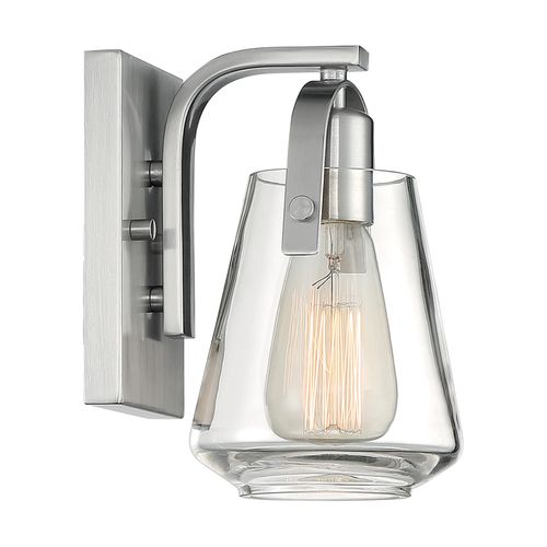 Main product image of Skybridge 1 Light Vanity Fixture Brushed Nickel Finish w/ Clear Glass
