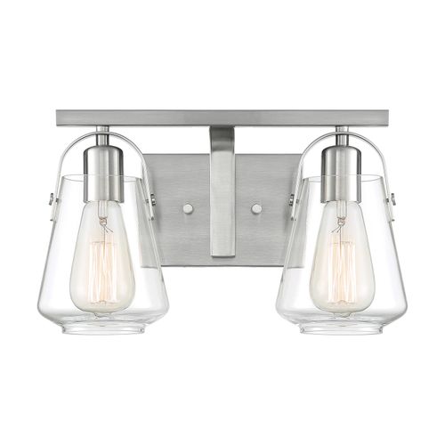 Main product image of Skybridge 2 Light Vanity Fixture Brushed Nickel Finish w/ Clear Glass