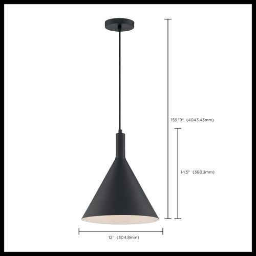 Main product image of Lightcap 1 Light Large Pendant Fixture Matte Black Finish