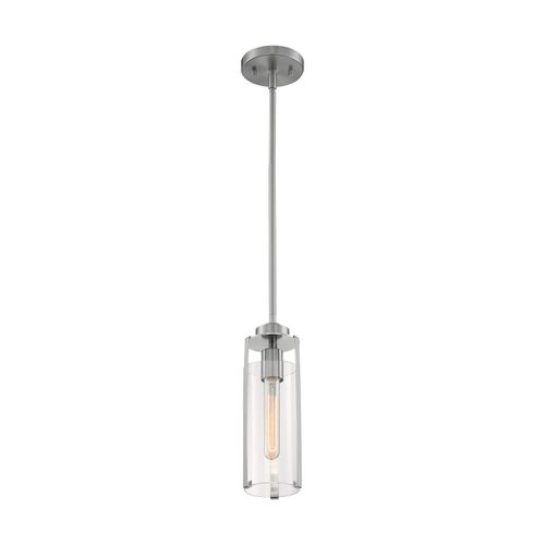 Main product image of Marina 1 Light Mini Pendant Fixture Brushed Nickel Finish w/ Clear Glass