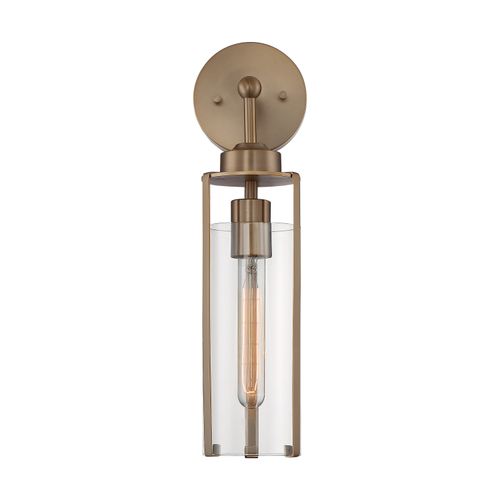 Main product image of Marina 1 Light Wall Sconce Fixture Burnished Brass Finish w/ Clear Glass