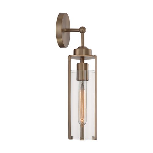 Main product image of Marina 1 Light Wall Sconce Fixture Burnished Brass Finish w/ Clear Glass