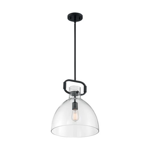 Main product image of Teresa 1 Light Bell Pendant Fixture Matte Black Finish w/ Clear Glass