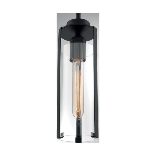 Main product image of Marina 1 Light Mini Pendant Fixture Matte Black Finish w/ Clear Glass