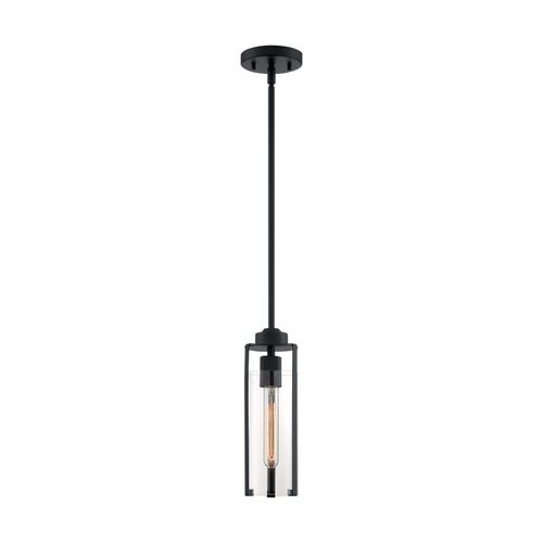 Main product image of Marina 1 Light Mini Pendant Fixture Matte Black Finish w/ Clear Glass
