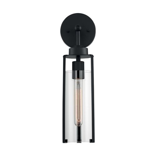 Main product image of Marina 1 Light Wall Sconce Fixture Matte Black Finish w/ Clear Glass