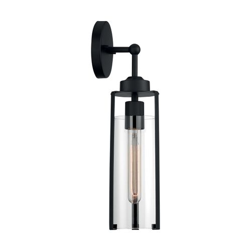 Main product image of Marina 1 Light Wall Sconce Fixture Matte Black Finish w/ Clear Glass