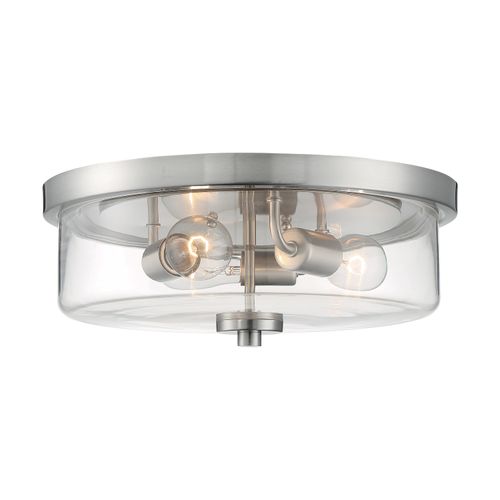 Main product image of Sommerset 3 Light Flush Mount Fixture Brushed Nickel Finish w/ Clear Glass