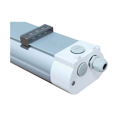 Main product image of 2 Foot 20 Watt LED Tri-Proof Linear Fixture w/ Integrated Microwave Sensor CCT Selectable IP65 and IK08 Rated