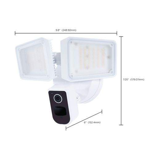 Main product image of 36 Watt Rectangular Outdoor SMART Security Light w/ Camera Starfish Enabled Tunable White White Finish