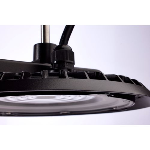 Main product image of 80 Watt Hi-Pro Shop Light w/ Plug 8" Dia. 3000K Black Finish 120 Volt