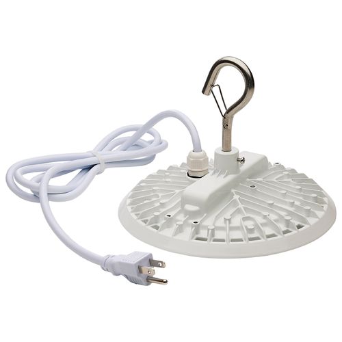 Main product image of 80 Watt Hi-Pro Shop Light w/ Plug 8" Dia. 3000K White Finish 120 Volt