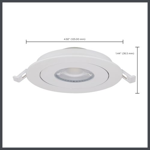 Main product image of 9 Watt LED Gimbaled Downlight 4" RGB & Tunable White Round Starfish IOT White Finish 650 Lumens 120-277 Volt
