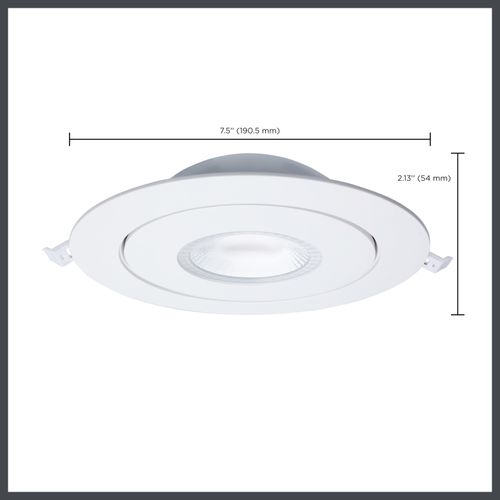 Main product image of 15 Watt LED Gimbaled Downlight 6" RGB & Tunable White Round Starfish IOT White Finish 1200 Lumens 120-277 Volt