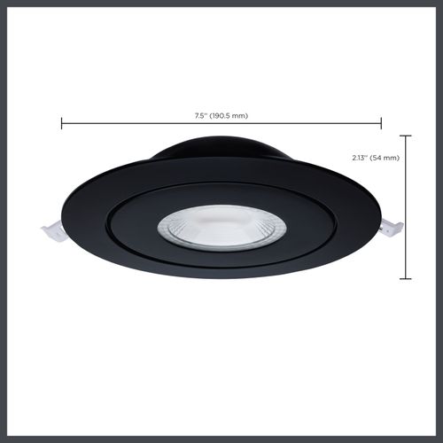 Main product image of 15 Watt LED Gimbaled Downlight 6" RGB & Tunable White Round Starfish IOT Black Finish 1200 Lumens 120-277 Volt