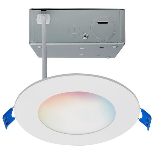 Main product image of 9 Watt LED Direct Wire Low Profile Downlight 4 Inch Round Starfish IOT Tunable White and RGB 120 Volt 90 CRI White Finish