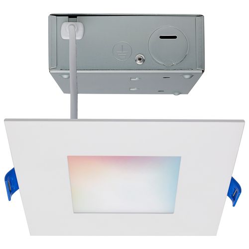 Main product image of 9 Watt LED Direct Wire Low Profile Downlight 4 Inch Square Starfish IOT Tunable White and RGB 120 Volt 90 CRI White Finish (Pack of 2)