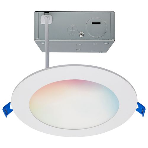 Main product image of 12 Watt LED Direct Wire Low Profile Downlight 6 Inch Round Starfish IOT Tunable White and RGB 120 Volt 90 CRI White Finish (Pack of 2)