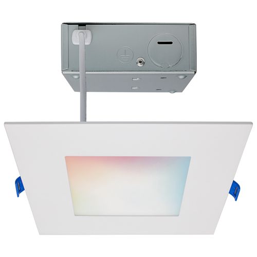 Main product image of 12 Watt LED Direct Wire Low Profile Downlight 6 Inch Square Starfish IOT Tunable White and RGB 120 Volt 90 CRI White Finish (Pack of 2)