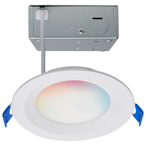 Main product image of 9 Watt LED Direct Wire Low Profile Regress Baffle Downlight 4 Inch Round Starfish IOT Tunable White and RGB 120 Volt 90 CRI White Finish (Pack of 2)